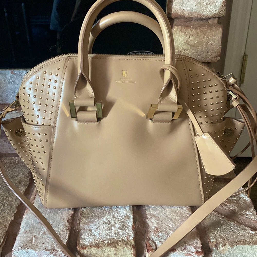 VC Signature Beige Studded Crossbody
